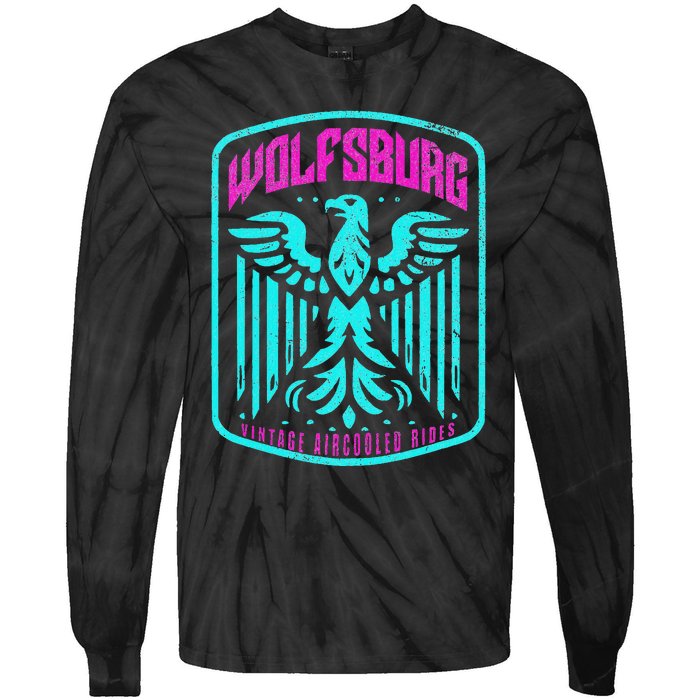 Retro Wolfsburg Germany Deutschland Vintage Air Cooled Rides Tie-Dye Long Sleeve Shirt