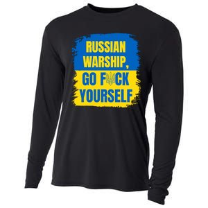 Russian Warship Go F Yourself Ukraine Last Words Ukrainian Flag Cooling Performance Long Sleeve Crew