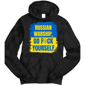 Russian Warship Go F Yourself Ukraine Last Words Ukrainian Flag Tie Dye Hoodie