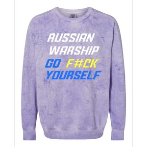 Russian Warship Go F#ck Yourself Colorblast Crewneck Sweatshirt