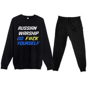 Russian Warship Go F#ck Yourself Premium Crewneck Sweatsuit Set