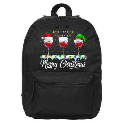 Red Wine Glass Santa Hat Xmas gift for Christmas 16 in Basic Backpack