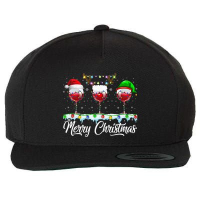Red Wine Glass Santa Hat Xmas gift for Christmas Wool Snapback Cap