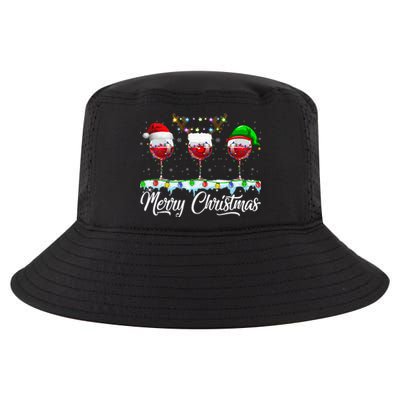 Red Wine Glass Santa Hat Xmas Funny Christmas Cool Comfort Performance Bucket Hat