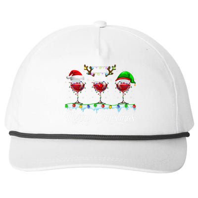 Red Wine Glass Santa Hat Xmas Funny Christmas Snapback Five-Panel Rope Hat