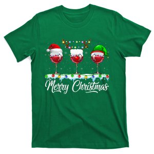 Red Wine Glass Santa Hat Xmas Funny Christmas T-Shirt