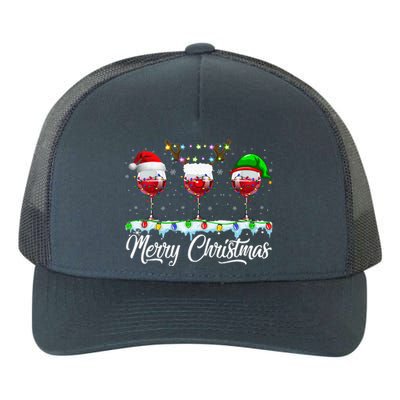 Red Wine Glass Santa Hat Xmas Funny Christmas Yupoong Adult 5-Panel Trucker Hat