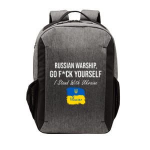 Russian Warship Go F Yourself I Stand With Ukraine Ukrainian Flag Vector Backpack