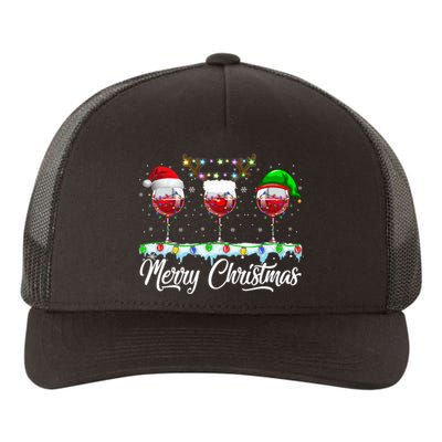 Red Wine Glass Santa Hat Xmas Funny Christmas Yupoong Adult 5-Panel Trucker Hat