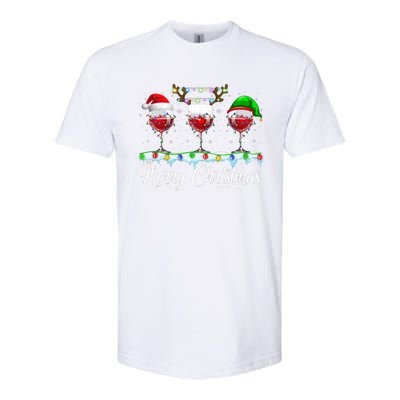 Red Wine Glass Santa Hat Xmas Funny Christmas Softstyle® CVC T-Shirt