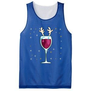 Red Wine Glass With Santa Hat Reindeer Antlers Wine Glass Gift Mesh Reversible Basketball Jersey Tank