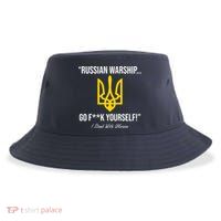 Russian Warship Go F**K Yourself I Stand With Ukraine Sustainable Bucket Hat