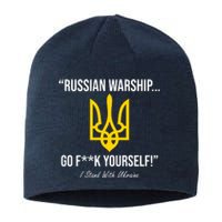 Russian Warship Go F**K Yourself I Stand With Ukraine Sustainable Beanie