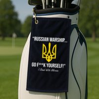 Russian Warship Go F**K Yourself I Stand With Ukraine Golf Towel