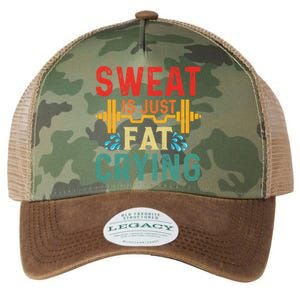 Retro Workout Gym Motivational Sweat Is Just Fat Crying Funny Gift Legacy Tie Dye Trucker Hat