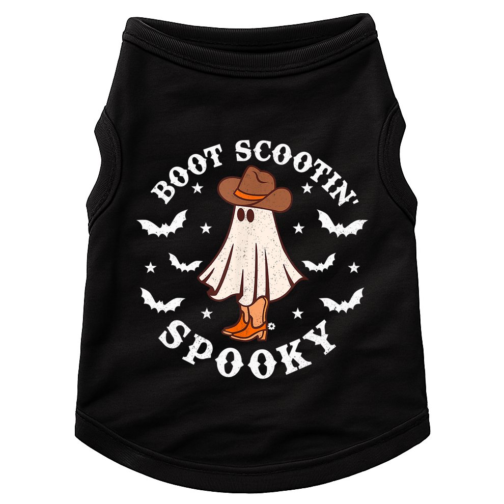 Retro Western Halloween Cute Ghost Funny Boot Scootin Spooky Gift Doggie Tank