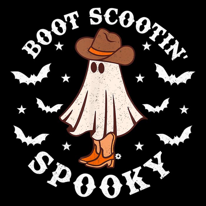 Retro Western Halloween Cute Ghost Funny Boot Scootin Spooky Gift Flat Bill Trucker Hat