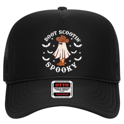 Retro Western Halloween Cute Ghost Funny Boot Scootin Spooky Gift Trucker Hat