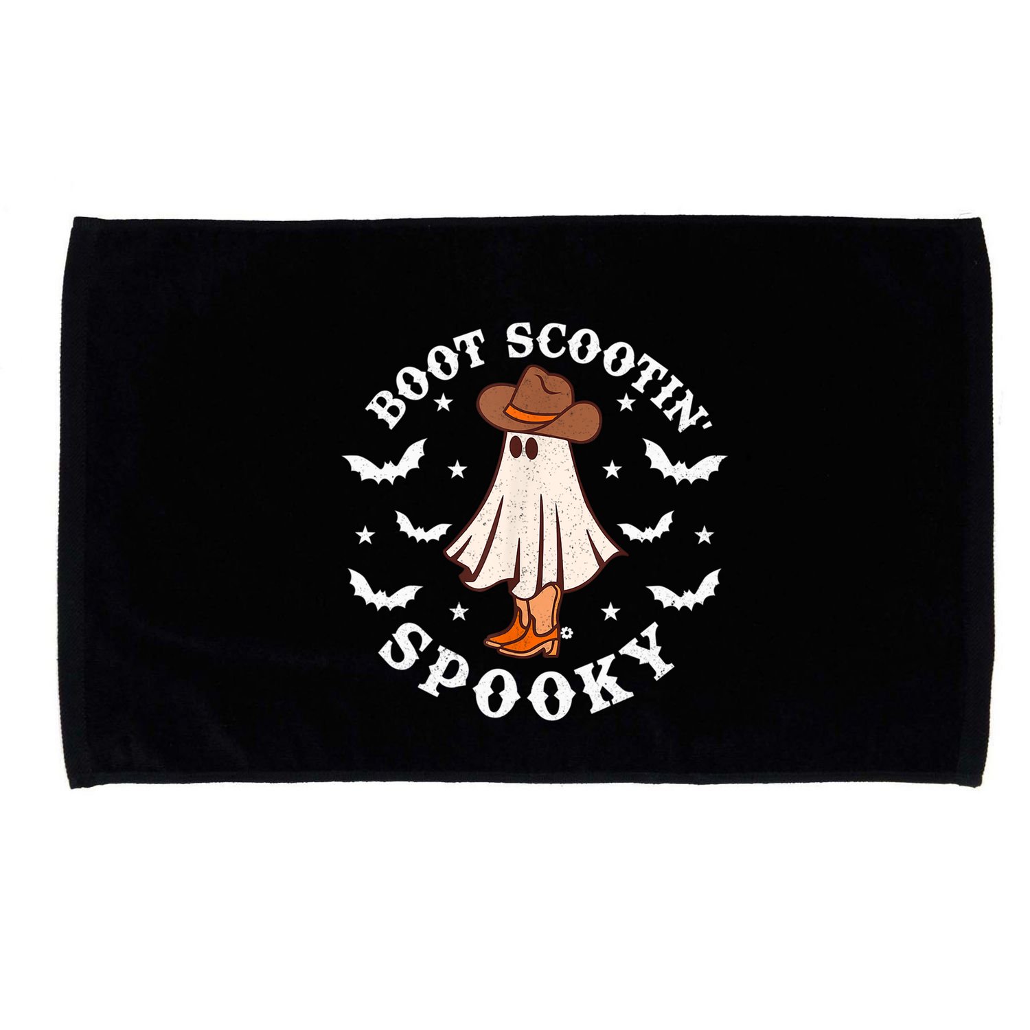 Retro Western Halloween Cute Ghost Funny Boot Scootin Spooky Gift Microfiber Hand Towel