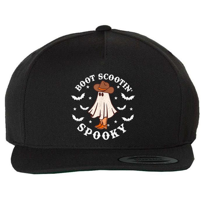 Retro Western Halloween Cute Ghost Funny Boot Scootin Spooky Gift Wool Snapback Cap