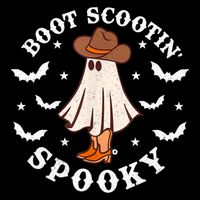Retro Western Halloween Cute Ghost Funny Boot Scootin Spooky Gift Wool Snapback Cap