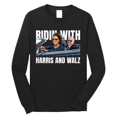 Ridin With Harris And Walz President Kamala Harris Tim Walz Long Sleeve Shirt