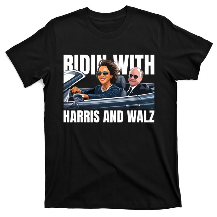 Ridin With Harris And Walz President Kamala Harris Tim Walz T-Shirt