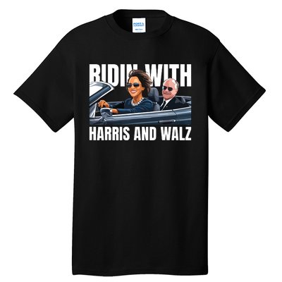 Ridin With Harris And Walz President Kamala Harris Tim Walz Tall T-Shirt