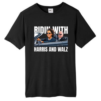 Ridin With Harris And Walz President Kamala Harris Tim Walz Tall Fusion ChromaSoft Performance T-Shirt