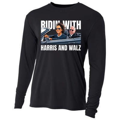 Ridin With Harris And Walz President Kamala Harris Tim Walz Cooling Performance Long Sleeve Crew