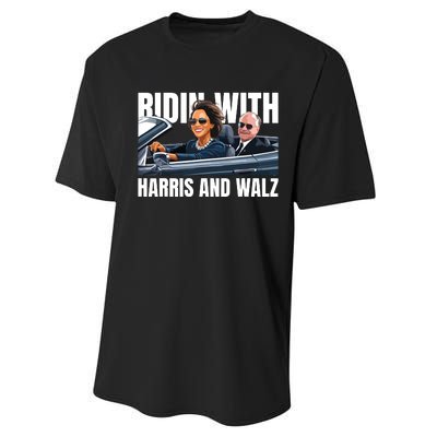 Ridin With Harris And Walz President Kamala Harris Tim Walz Performance Sprint T-Shirt