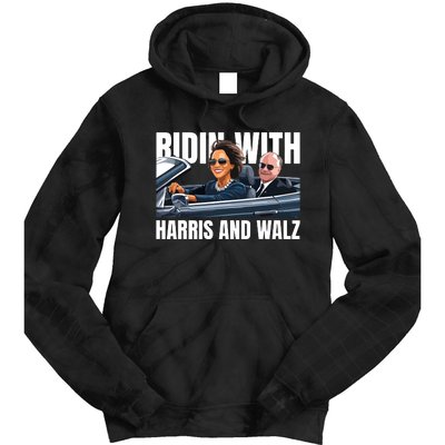 Ridin With Harris And Walz President Kamala Harris Tim Walz Tie Dye Hoodie