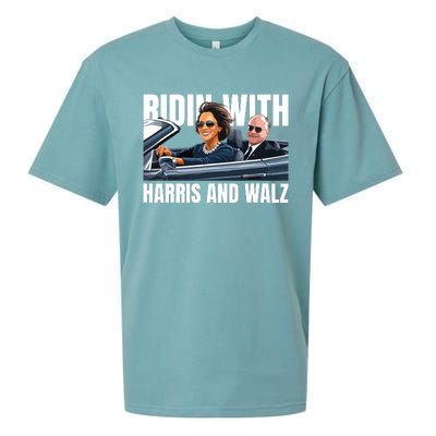 Ridin With Harris And Walz President Kamala Harris Tim Walz Sueded Cloud Jersey T-Shirt