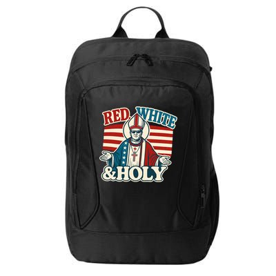 Red White & Holy Pope Leo XIV First American Pope  City Backpack