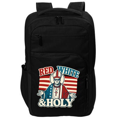 Red White & Holy Pope Leo XIV First American Pope  Impact Tech Backpack