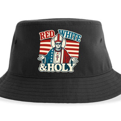 Red White & Holy Pope Leo XIV First American Pope  Sustainable Bucket Hat