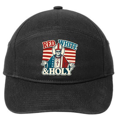 Red White & Holy Pope Leo XIV First American Pope  7-Panel Snapback Hat