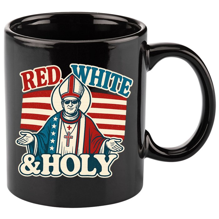 Red White & Holy Pope Leo XIV First American Pope  11oz C Handle Ceramic Mug