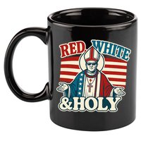 Red White & Holy Pope Leo XIV First American Pope  11oz C Handle Ceramic Mug