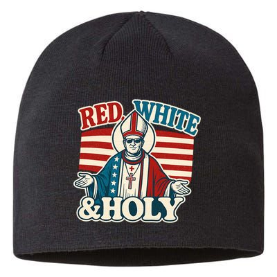 Red White & Holy Pope Leo XIV First American Pope  Sustainable Beanie