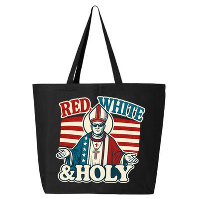 Red White & Holy Pope Leo XIV First American Pope  25L Jumbo Tote
