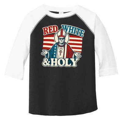 Red White & Holy Pope Leo XIV First American Pope  Toddler Fine Jersey T-Shirt