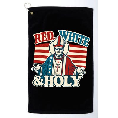 Red White & Holy Pope Leo XIV First American Pope  Golf Towel