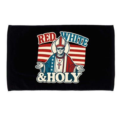 Red White & Holy Pope Leo XIV First American Pope  Microfiber Hand Towel