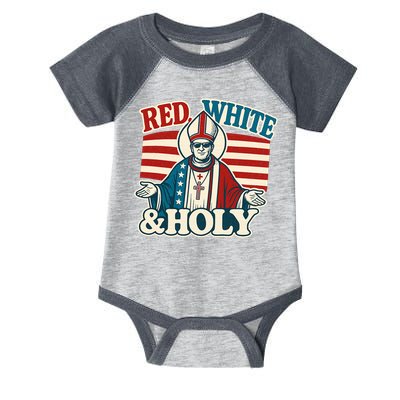 Red White & Holy Pope Leo XIV First American Pope  Infant Baby Jersey Bodysuit