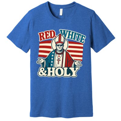Red White & Holy Pope Leo XIV First American Pope  Premium T-Shirt