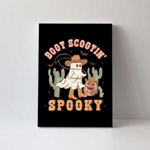 Retro Western Halloween Cowboy Ghost Boot Scootin Spooky Canvas