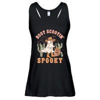 Retro Western Halloween Cowboy Ghost Boot Scootin Spooky Ladies Essential Flowy Tank