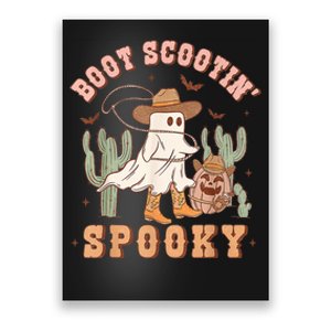 Retro Western Halloween Cowboy Ghost Boot Scootin Spooky Poster