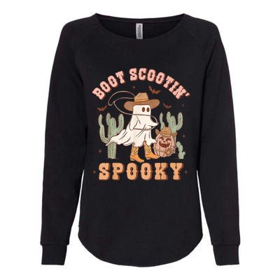 Retro Western Halloween Cowboy Ghost Boot Scootin Spooky Womens California Wash Sweatshirt